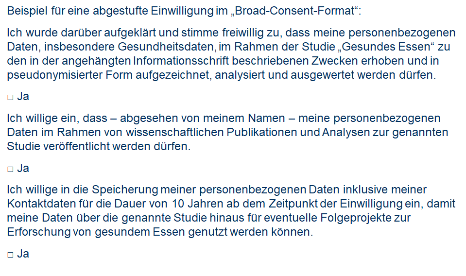 Beispiel einer informierten Einwilligung
